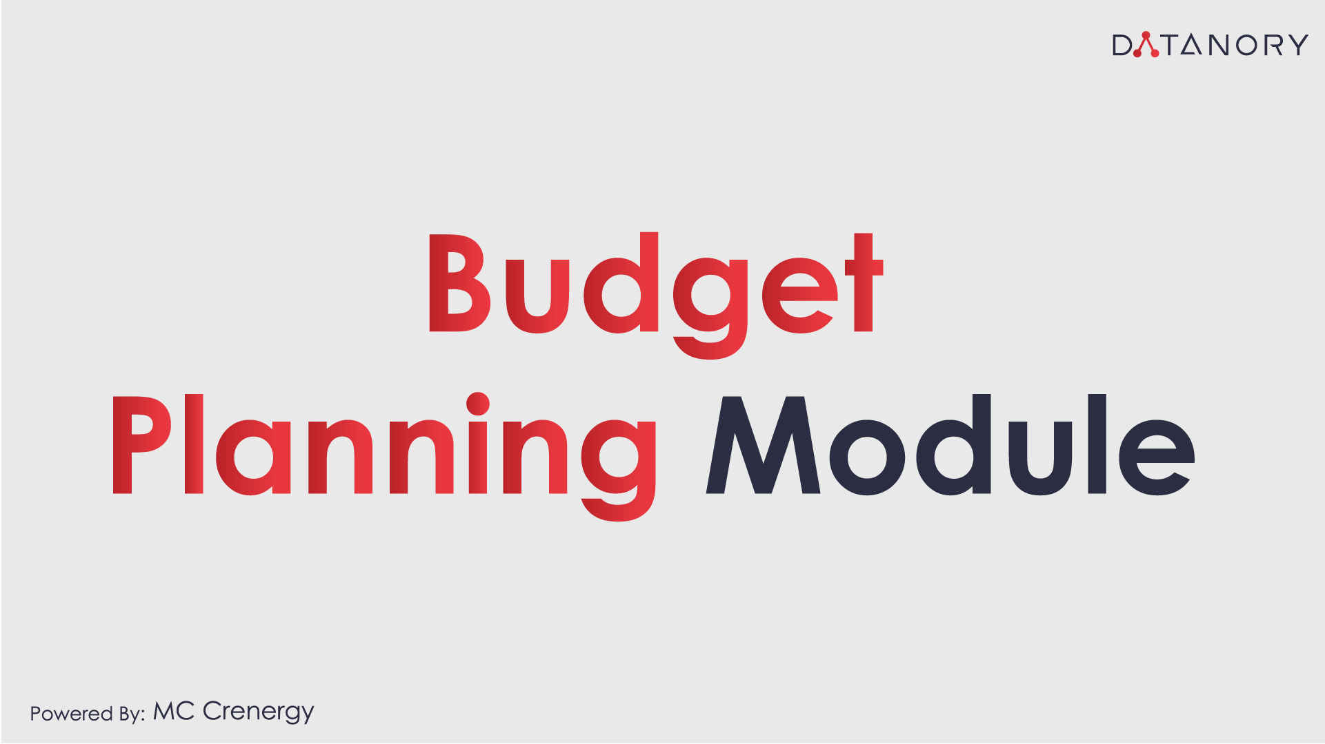Budget Planning Module